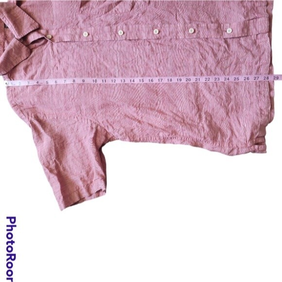 ORVIS RED LINEN BUTTON DOWN SHIRT - L - Picture 9 of 10